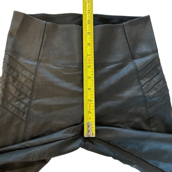 Athleta Delancey Gleam Moto Tight Women’s S Black Faux Leather Legging Ankle Zip - Picture 14 of 16